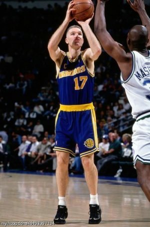 Maillot De Basket Golden State Warriors Chris Mullin 17 Eyed Tennis Fans Bleu